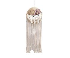 Macrame Hecho A Mano Tapiz De Estilo Bohemio Algodón Tejida Cuerda Arte Del Tapiz Rattan Cesta De La Flor Nórdica Decoración Para Sala De Estar Dormitorio Cafetería Bar