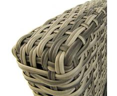 Edenjardi Pack 2 butacas de Exterior, Reclinable, Color Gris, Aluminio y rattán sintético, Tamaño:80x72x93 cm, Cojines Color Antracita incluidos