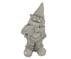 Casa Collection 11500 enano, con Welcome-escudo en las manos, aspecto de piedra, H 35 cm