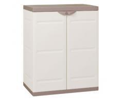 Plastiken - Armario Bajo 2Puertas 2Baldas Resina Beige 70X44X88