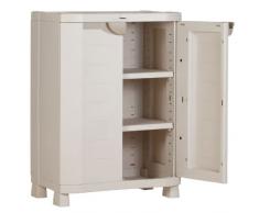 Plastiken M258511 - Medio Armario de Resina 2 estantes Space Saver 100 x 70 x 45 cm