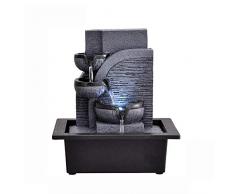 SFXYJ Fuente de Agua para Interiores con luz LED o Bola de Cristal mágica, Adornos de Piedras Preciosas de Feng Shui Ideal para Oficina, Sala de Estar, Dormitorio,D