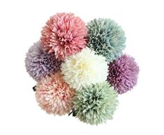 BESPORTBLE Ramo de Flores de Bola de Crisantemo Artificial Flores de Hortensia de Diente de León de 7 Colores - Arreglo Floral para Bricolaje de Boda Festival Fiesta Oficina Comedor Patio