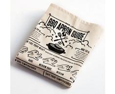 SUCK UK Delantal guÃ­a de CocinaÂ - Barbacoa, Cotton, Natural, 88x87x0.3 cm