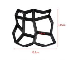 bozitian - Molde de plástico para hormigón, pavimento de Piedra Natural, adoquines, adoquines, adoquines, Placas de terraza, Caminos, para jardín, 43.543.53 cm