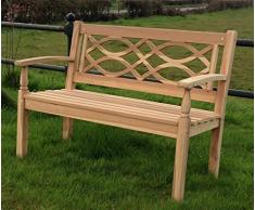 Derrys MS8 Wave madera de teca al aire libre/jardín banco de asiento - Natural