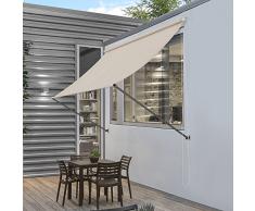 [pro.tec]® Toldo montando en la pared - Beige - 200 x 120 cm - Terraza Balcón Toldo extensible - Persiana de la ventana Exterior