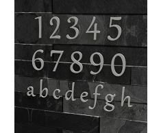 Número de casa no 1 - Fuente: De estilo clásico - Altura: 20 - 30 cm - varios coloures a elegir, Edelstahl (gebürstet), 20 cm