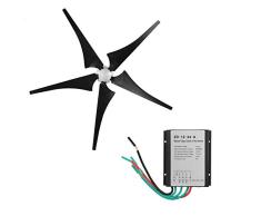 Aufee Generador de turbina de Viento, práctico generador de turbina de Viento Cinco Palas de Viento 400W Controlador de Viento Inicio Turbina de Viento para el hogar/Camping(24V)
