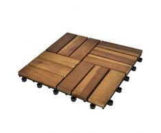 vidaXL Set Baldosas Decoración de Suelo Madera Acacia Jardín Terraza Balcón Habitación