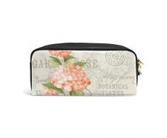 Eslifey - Estuche de piel sintética para lápices de colores para niños, diseño de flores de hortensia