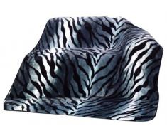 Gözze 40008-91-5020 Sibirischer Schneetiger - Manta (lavable, microfibra, 150 x 200 cm, certificado de calidad Ökotex 100), diseño de tigre blanco, color blanco, gris y negro