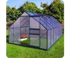Slide & Grow Invernadero Gran Torino en Aluminio y policarbonato alveolar de 6 mm. Base incluida. Tamaño 250 x 430 cm.
