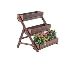 ZWJ J-Plant Soporte de 3 Capas para macetas de Flores, Estante de pie para Plantas, Estante para Plantas, Taburete de Flores, Mesa de Exterior Interior Sala de Estar balcón