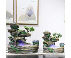 Estatuas Ornamentos del Agua,Dispositivo de Flujo de Agua de Interior Fuente de Mesa con luz Decoración del hogar Artes de la Resina-pequeña 12.2pulgada