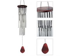 aissimio viento Chimes Exterior Carrillón de viento jardín con 27 plata tubos sonidos Crisp Wind Chimes Patio jardín al aire libre Windows sala de estar dormitorio plata