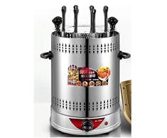 Dongbin Vertical del asador Horno Asador Inteligente Parrilla eléctrica sin Humo automática giratoria Kebab Máquina encimera de Acero Inoxidable Kabob Grill,Plata,8pin