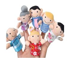 Scrox 6pcs Marionetas de Mano Mi Familia Teatro de Marionetas Muñecas Peluches para Bebes Creativo Juegos educativos Cuentos Infantiles
