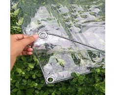 ABMOS Lona de Cubierta Lona de toldo de PVC Impermeable Transparente película Suave de 0.3 mm balcón de Ventana a Prueba de Lluvia 370 g ㎡-1x1m