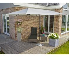 greemotion Luna - Sombrilla parasol para exteriores (protección UV 50+, 465 x 270 cm, 248 cm de alto), color blanco