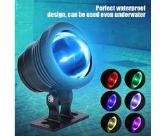 Luz de piscina para estanques bajo el agua, Proyector sumergible LED RGB sumergible al aire libre con control remoto para el tanque de peces de paisaje Estanque Fuente de jardín AC85-265V(Negro)