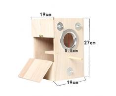 ART-YJ Nidos para pájaros Pajarera, Madera Maciza Nidal De Pájaros Loro Cabaña De Raza Hecho A Mano Colgando Pequeña Ave Robin Hotel (Color : Left Door, tamaño : L)