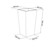 Unbekannt Macetero Urbi 50 cm Alto plástico Fower Pot con Interior Liner, 7 Colores, weiß, 26.5x26.5x50 cm