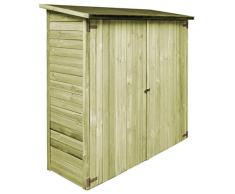 UnfadeMemory Caseta de Almacenamiento de Madera de Jardín,Caseta de Piscina,Cobertizo Exterior para Almacenar Herramientas,Madera de Pino FSC (192x76x175cm)