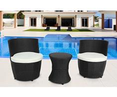 LD Poliratán Grupo de Asiento para el jardín, balcón y Terraza de Muebles sillas