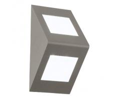 Eglo 91096 Morino - Lámpara LED de techo (para exteriores, aluminio fundido, incluye 3 bombillas LED de 4,76 W, cálida luz blanca, protección IP44, 14 x 28 x 12,5 cm), color plateado y blanco