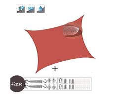 XXJF Sombra Cuadrado De Sombra Toldo Protección UV para Resistente E Lmpermeable,toldo Vela De para Jardín Patio Piscinas Exteriores Jardín (Color : Orange Red, tamaño : 2.5x3.5m)
