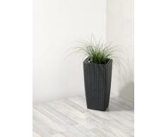 Cuba para plantas de polyrattan marca gartenfreude incluye sistema de riego para el interior y el exterior, antracita, 26.5 x 26.5 x 50 cm