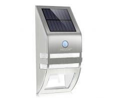 Luces Solares de Pared,PROZOR Foco Solar Exterior Impermeable con Sensor de Movimiento,Sensor-Detector Activado Lámpara Exterior para Jardín Patio Camino de Entrada Escaleras,Iluminación de exterior y Iluminación de seguridad.