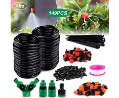 Gafild Riego Conjuntos Kit, 30M de Riego Sistema DIY Por Goteo Automatico Kits de Riego Sistema Con Riego Microaspersión y Mangueras de Para Irrigación Riego Jardín Invernadero Césped