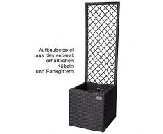 Cuba para plantas de polyrattan marca gartenfreude incluye insertos plásticos y sistema de riego para el interior y el exterior, antracita, 36 x 36 x 36 cm