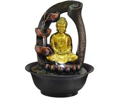 Estatuas para jardín Decoración para el hogar Adorno Estatuilla Estatua de Buda Fuentes decorativas Fuentes de agua de interior Artesanías de resina Regalos Feng Shui Fuente de escritorio para el