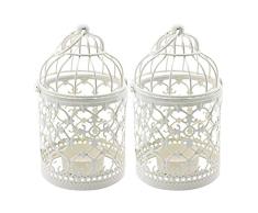 Ciaoed 2 PCS Estilo Jaula de Pájaro Patrón Hueco Sostenedor de Vela de Hierro Creativo tallar Patrón Candelero Artes para la Decoración Del Banquete de Boda