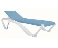 8706N64 - Tumbona Acqua 73X190X35 Blanca/Azul