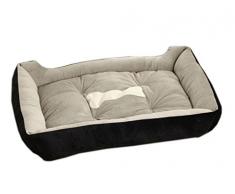 V-SOL Casa Cama Suave de Invierno para Mascota Perro Gato (L, negro)
