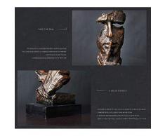 El Silencio es una Estatua de Oro Las Creativas, Simples Adornos artesanales Modernos, Decoraciones Escultura de Arte para Office Living Bar Café -E 12X13x34cm (5X5x13inch),Latón