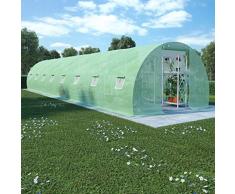 Tidyard Invernadero Caseta,Invernadero de Jardín,2 Ventanas Laterales y 1 Puerta,Cimientos de Acero,Malla de PE de 170g/m²,Verde 36m² 1200x300x200cm
