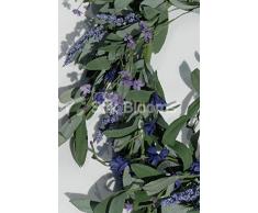 Ready-made de la guirnalda de lavanda francesa medio corazón y follaje 22 cm