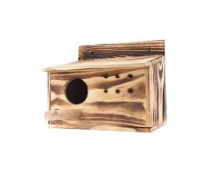 ART-YJ Nidos para pájaros Pajarera, Madera Loro Cabaña De Raza Hecho A Mano Nidal De Pájaros Multifuncion Bird Hotel (Color : 22.3×14.3×20cm)