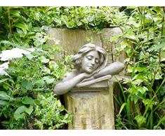 Hembra cabeza Torso busto Estatua resina adorno de jardín Lady Escultura grande 46 cm