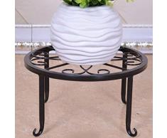 Hanbaili Soporte Mesa Redonda Mesa de pie Soporte para Plantas Macetas Estante Estante para macetas Decoración Estante en Maceta Exhibición para el Patio del hogar Jardín Interior y Exterior(Negro)