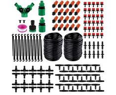 Sistema de riego Jardín, Kit de riego por goteo micro Riego automático Rociadores por goteo Riego de jardín para el paisaje, Lecho de flores, Plantas de terraza