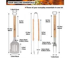 Juego de Herramientas para Barbacoa para Servicio Pesado - Pinzas de Horquilla de Acero Inoxidable Extra Gruesas para Barbacoa y Parrilla - Regalo Ideal para el Cumpleaños de Papá para Hombres