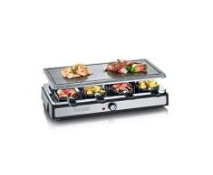 SEVERIN RG 2346 Raclette-Partygrill con Piedra Natural, 1.400 W aprox., Incl. 8 Mini-sartenes