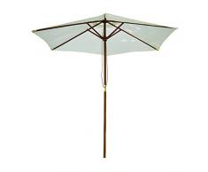 Sombrilla Parasol para Terraza Playa Jardín Piscina Patio Camping - Color Crema - Poliéster Madera - 250x225 cm