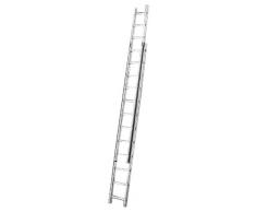 Hailo ProfiStep-Duo - Escalera industrial 2 tramos de aluminio (2 x 15 peldaños)